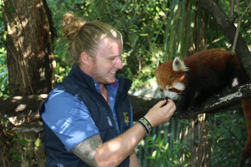 Josh with Sundar at Wellington Zoo