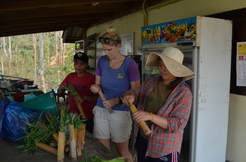 Amy making some enrichment with the Keepers