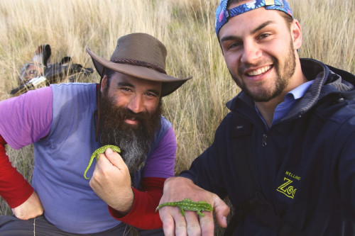 James and Joel with Jewelled geckos