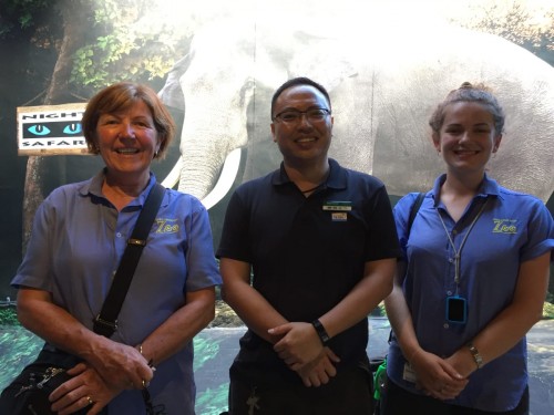 Lynne and Claudia with Desmond Long, Assistant Director Zoology