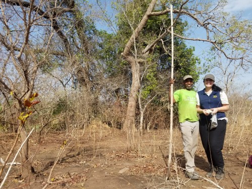 Mel and Delda collecting seeds to grow on the new site